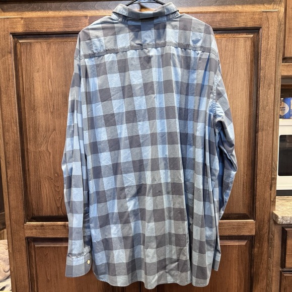 L.L. Bean Blue Plaid Button Down Shirt XXXL Traditional Fit 100% Cotton Casual‎ - Picture 2 of 6